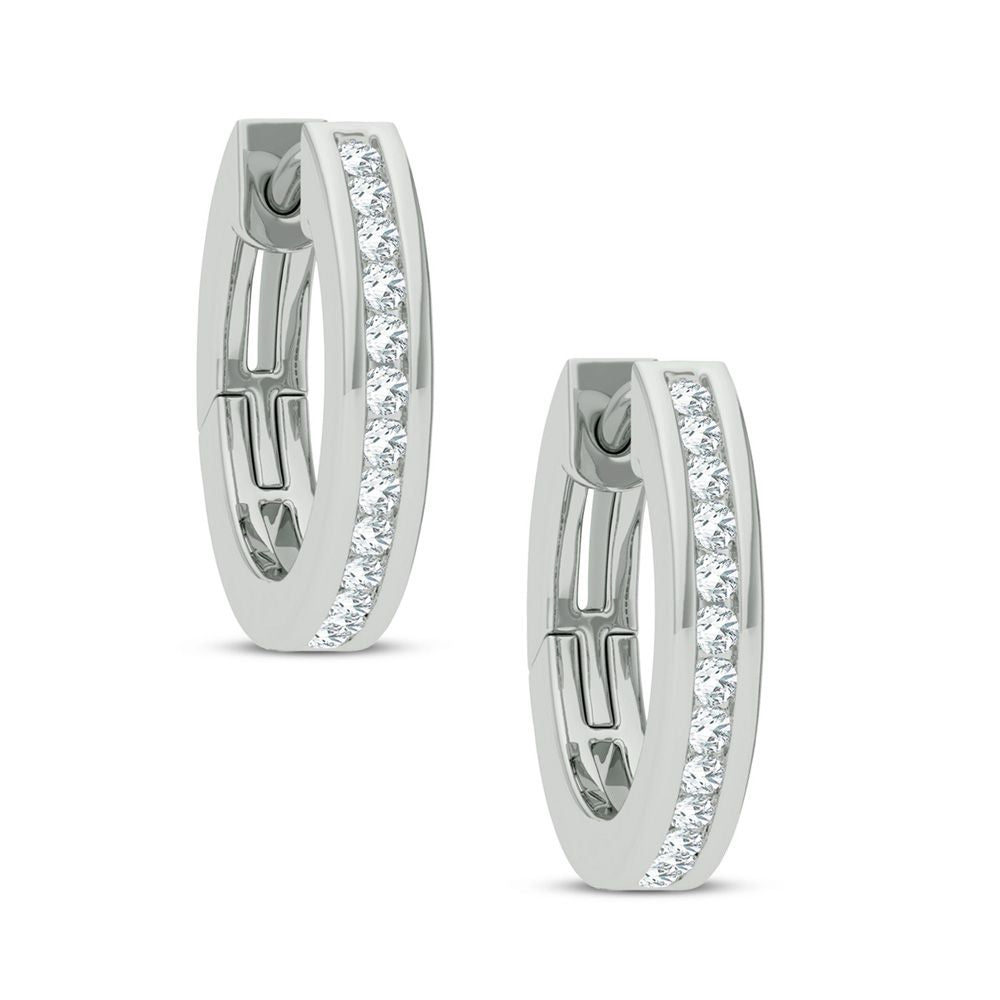14K White Gold 0.10Ct Diamond Earring