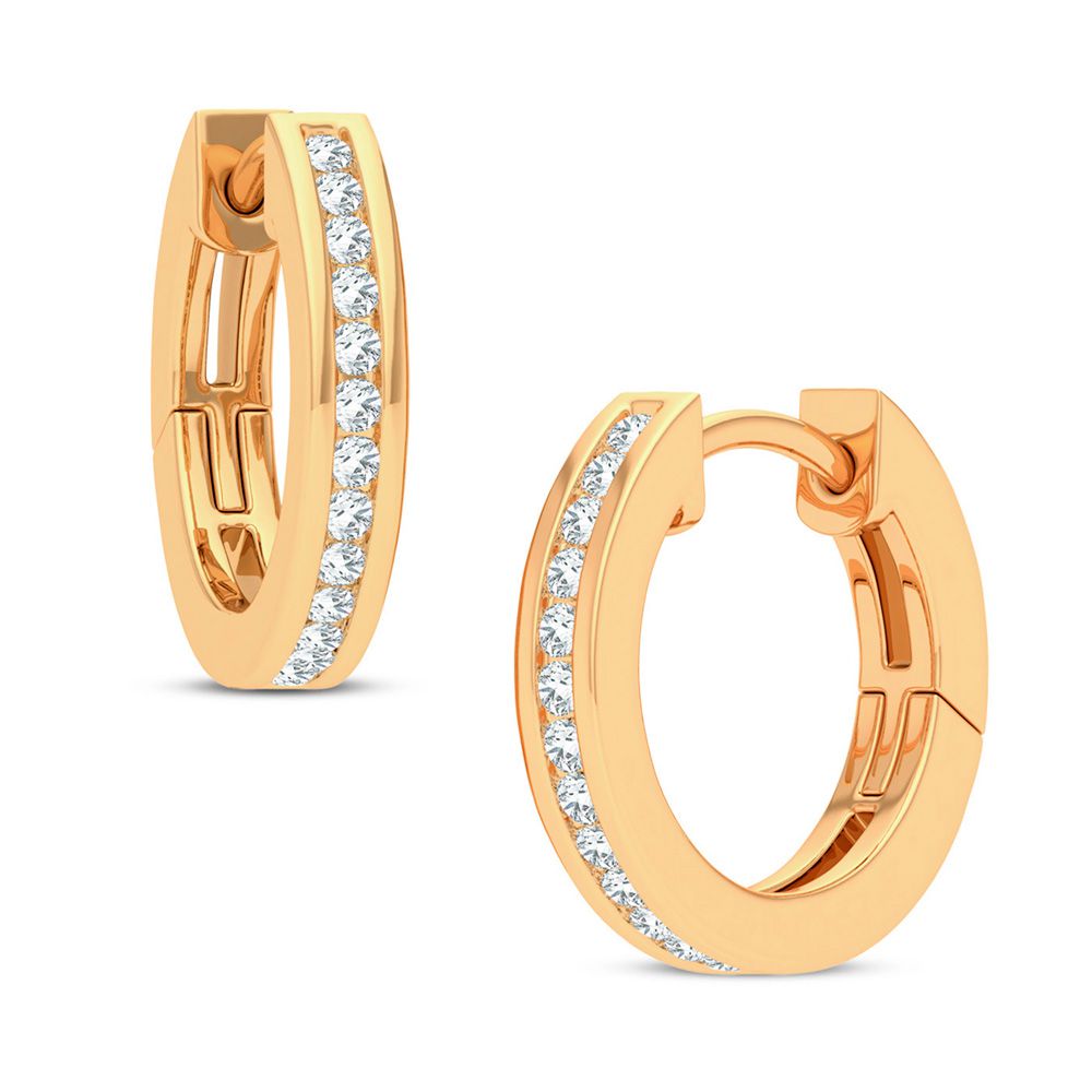 14K Yellow Gold 0.10Ct Diamond Earring