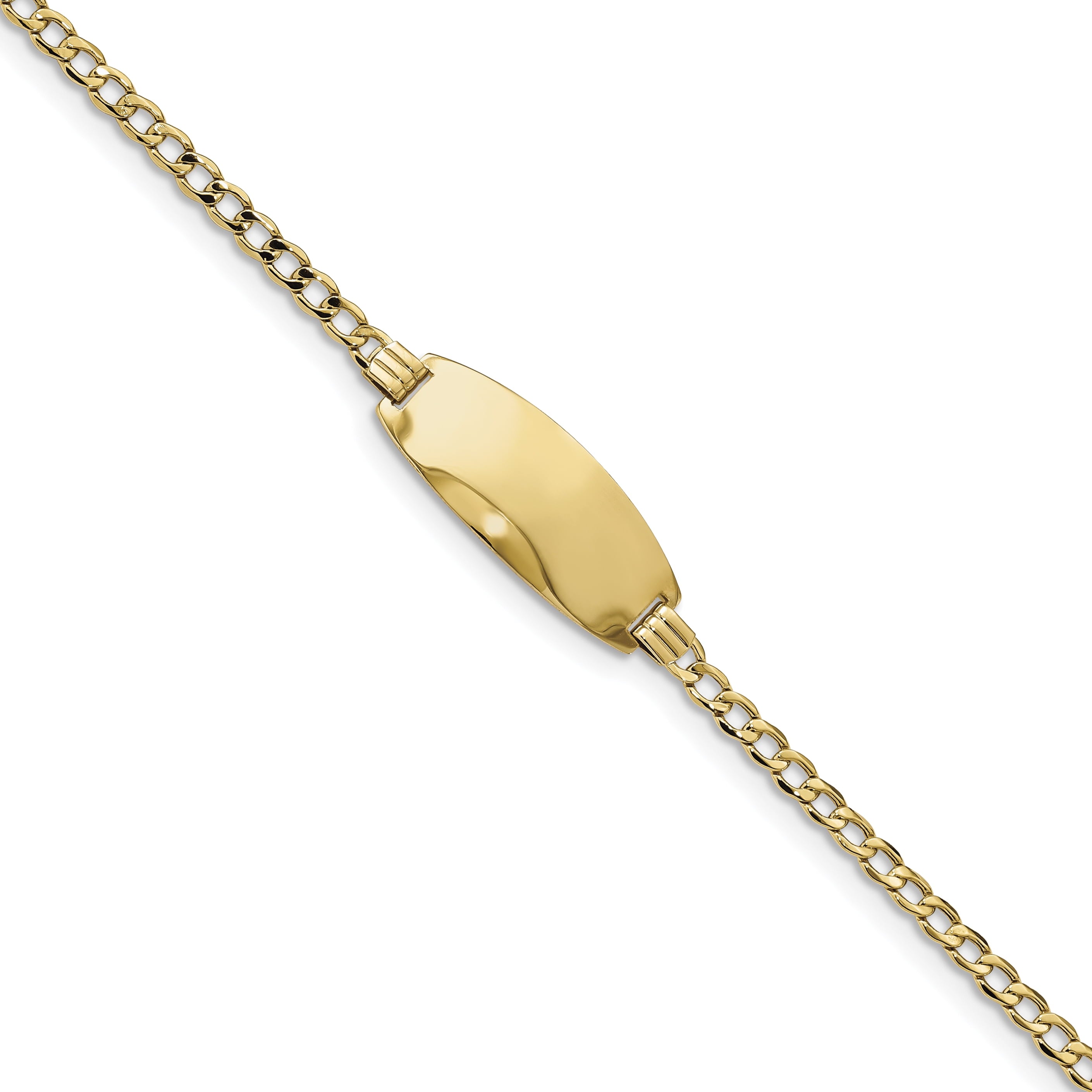 14K Semi-Solid Oval Curb Id Bracelet