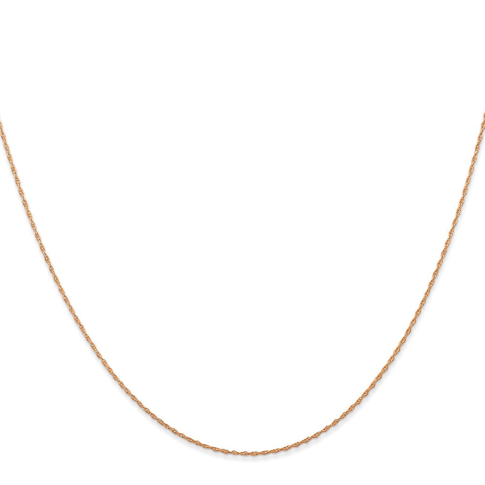 14K Rose Gold 18 Inch Carded .5Mm Cable Rope With Spring Ring Clasp Chain