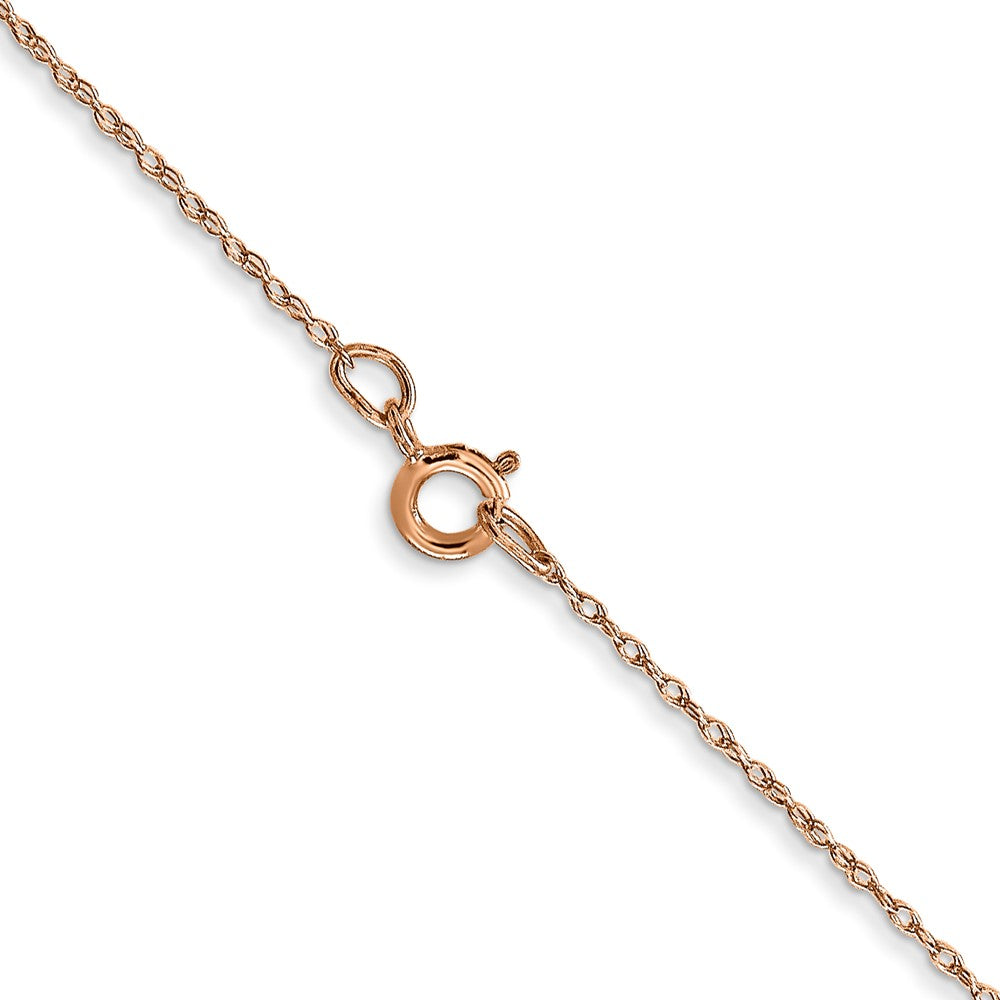 14K Rose Gold 18 Inch Carded .5Mm Cable Rope With Spring Ring Clasp Chain