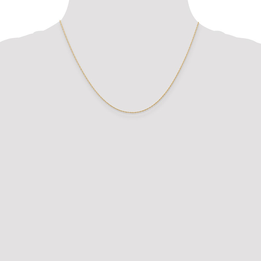 14K Rose Gold 18 Inch Carded .5Mm Cable Rope With Spring Ring Clasp Chain