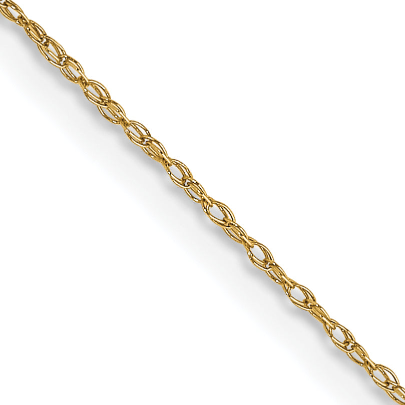 14K 16 inch Carded .5mm Cable Rope with Spring Ring Clasp Chain