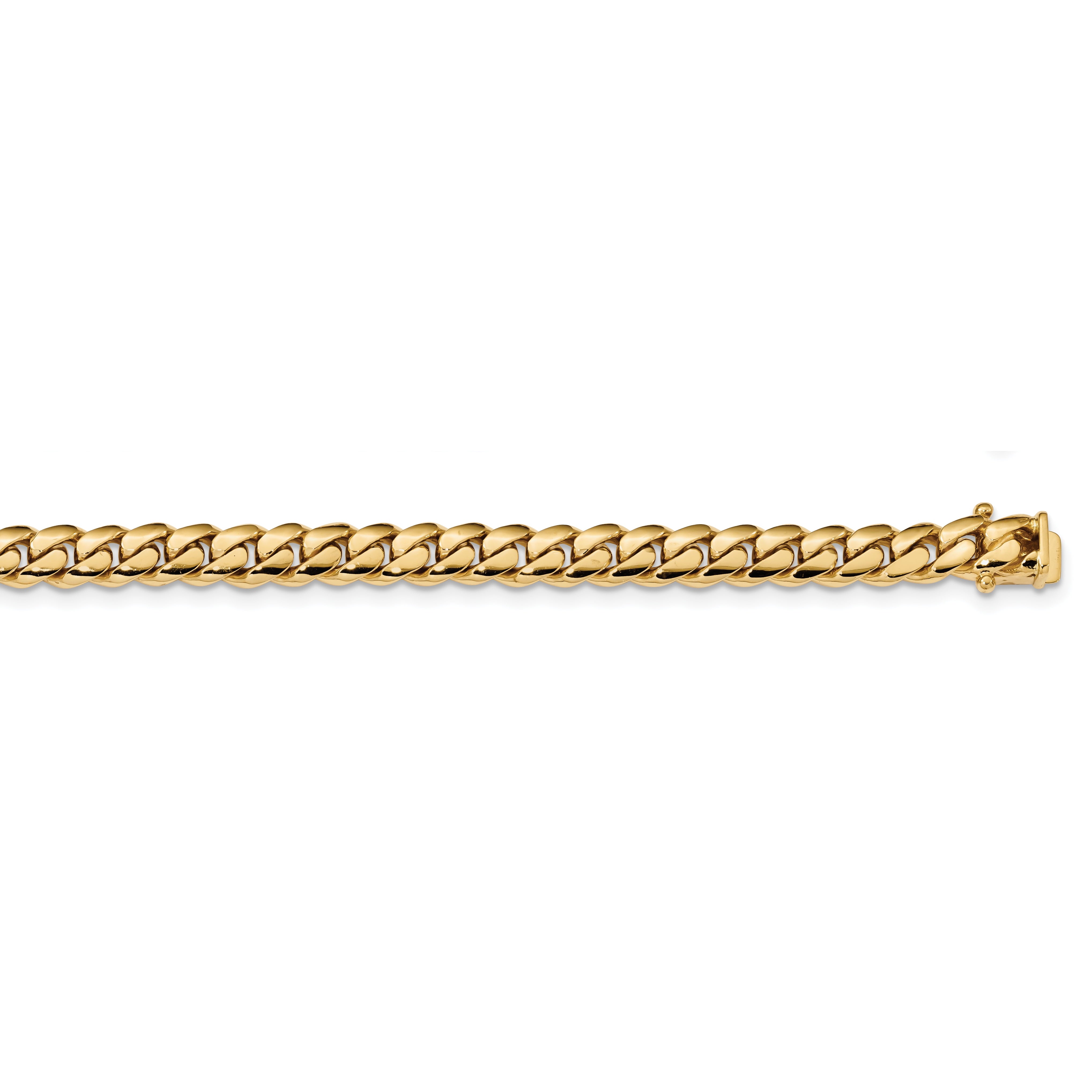 14K 24 Inch 7Mm Hand Polished Miami Cuban Link With Box Catch Clasp Chain