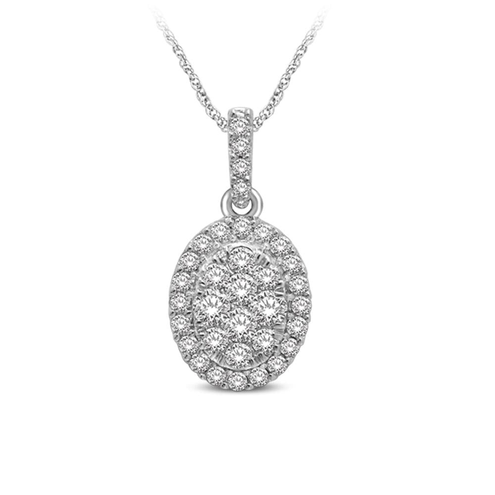 14K White Gold 3/4 Ctw Diamond Fashion Pendant