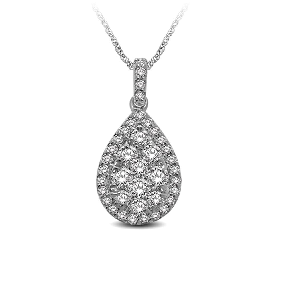 14K White Gold 3/4 Ctw Diamond Fashion Pendant