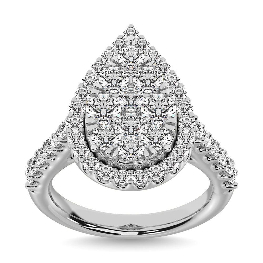 14K White Gold 1 1/2 Ctw Diamond Fashion Ring