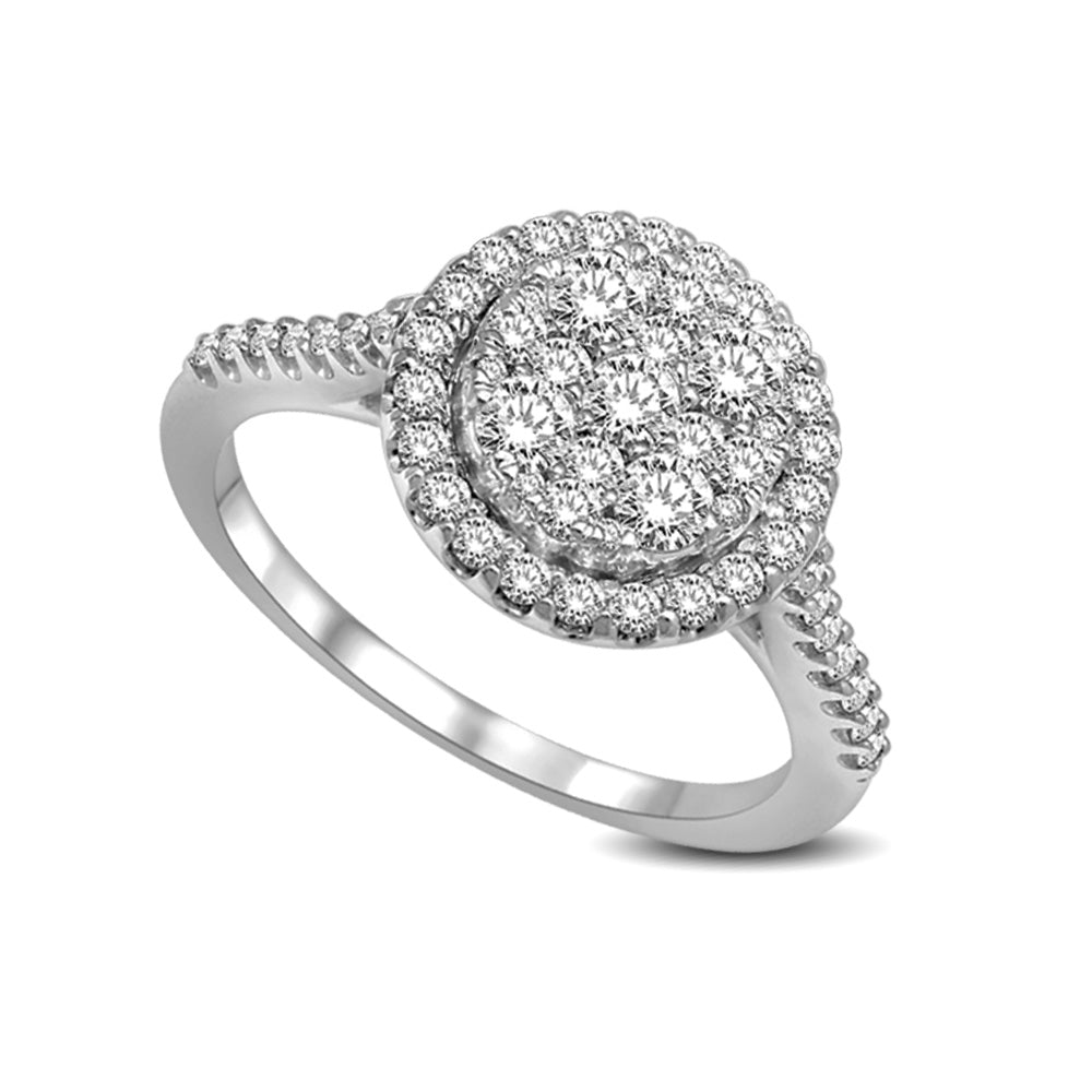 14K White Gold 1 1/5 Ctw Diamond Fashion Ring