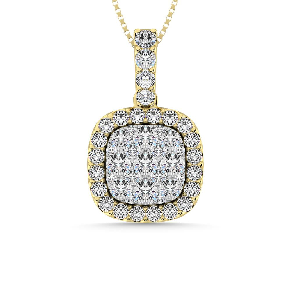 14K White Gold 3/4 Ctw Invisible Diamond Fashion Pendant