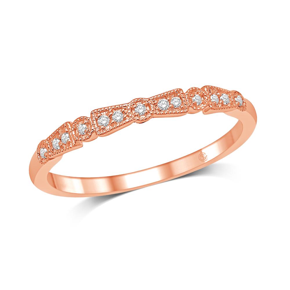 14K Rose Gold 1/20 Ct.Tw. Diamond Stackable Band