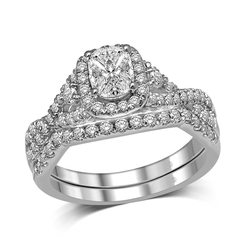 Lovecuts 14K White Gold 1 Ct.Tw.Diamonds Bridal Ring
