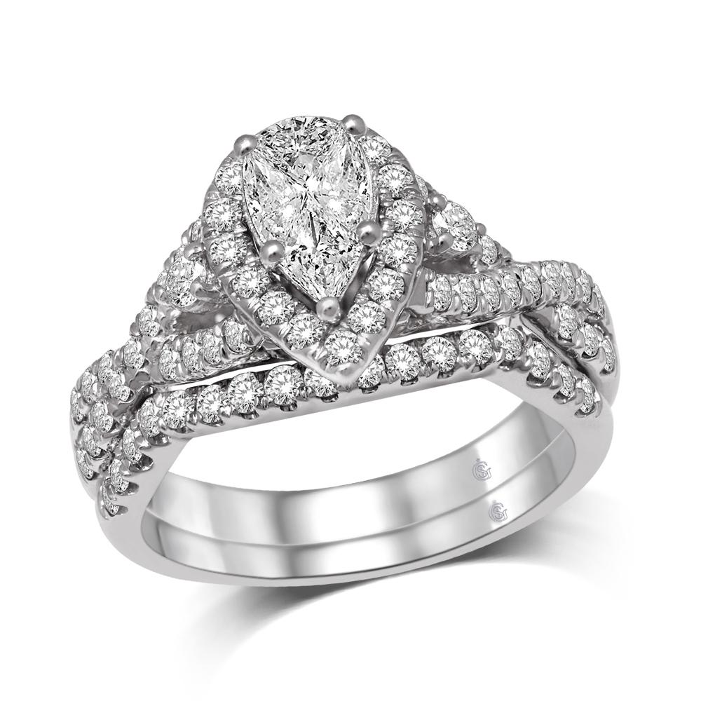 Lovecuts 14K White Gold 1 1/2 Ct.Tw.Diamond Bridal Ring