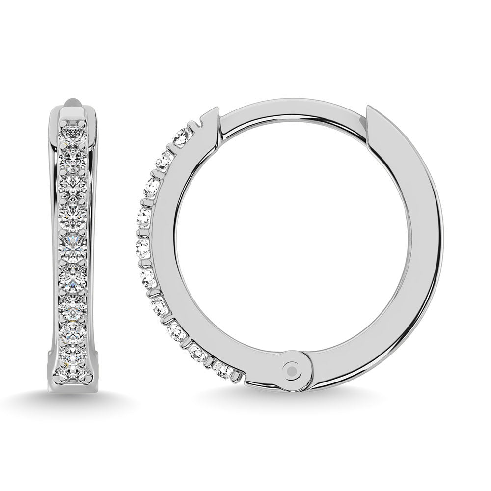 Diamond 1/3 Ct.Tw. Hoop Earrings In 10K White Gold