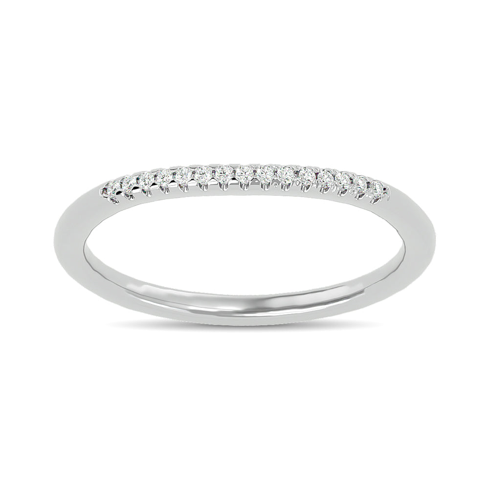 Diamond 1/20 Ct Tw Round-Cut Wedding Band In 10K White Gold