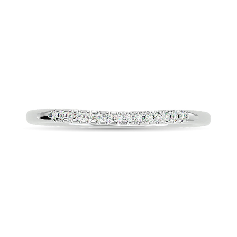 Diamond 1/20 Ct Tw Round-Cut Wedding Band In 10K White Gold