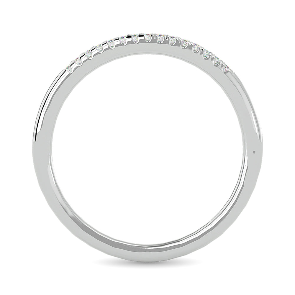 Diamond 1/20 Ct Tw Round-Cut Wedding Band In 10K White Gold