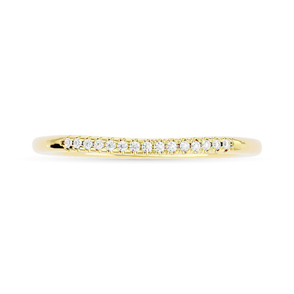 Diamond 1/20 Ct Tw Round-Cut Wedding Band In 10K Yellow Gold