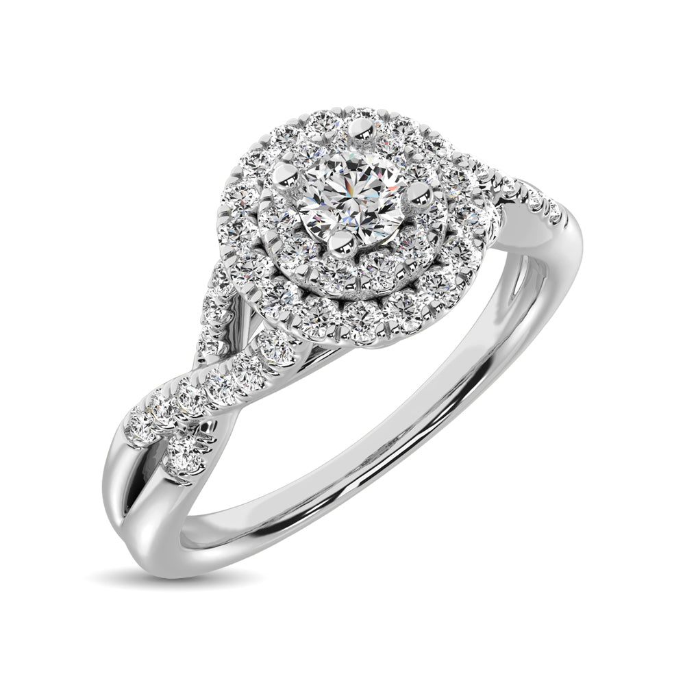 Diamond 1/3 Ct Tw Engagement Ring In 10K White Gold