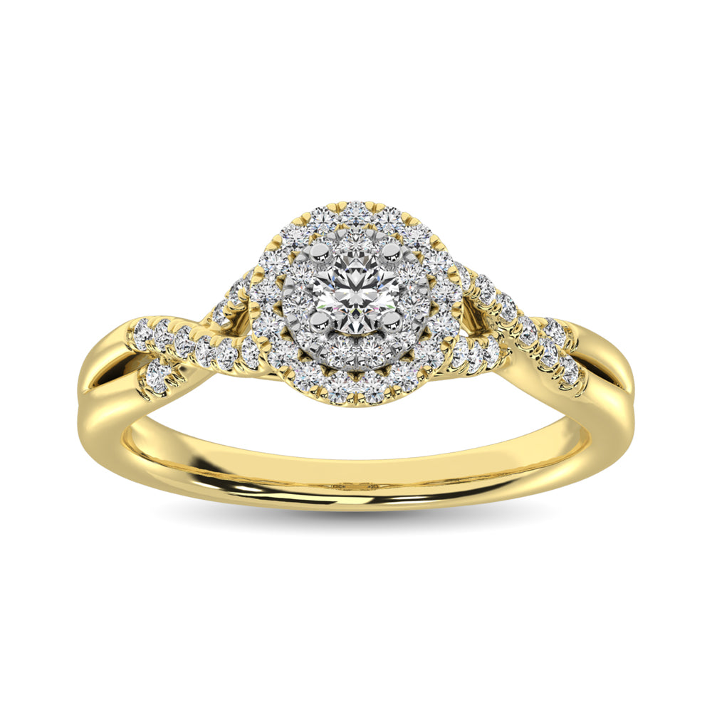 Diamond 1/3 Ct Tw Engagement Ring In 10K Yellow Gold