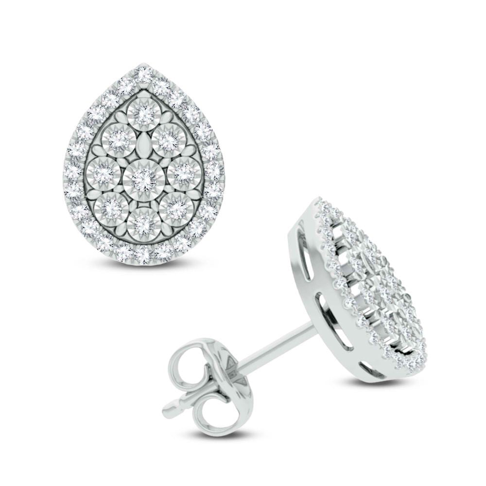 10K White Gold 0.40Ct Diamond Earring