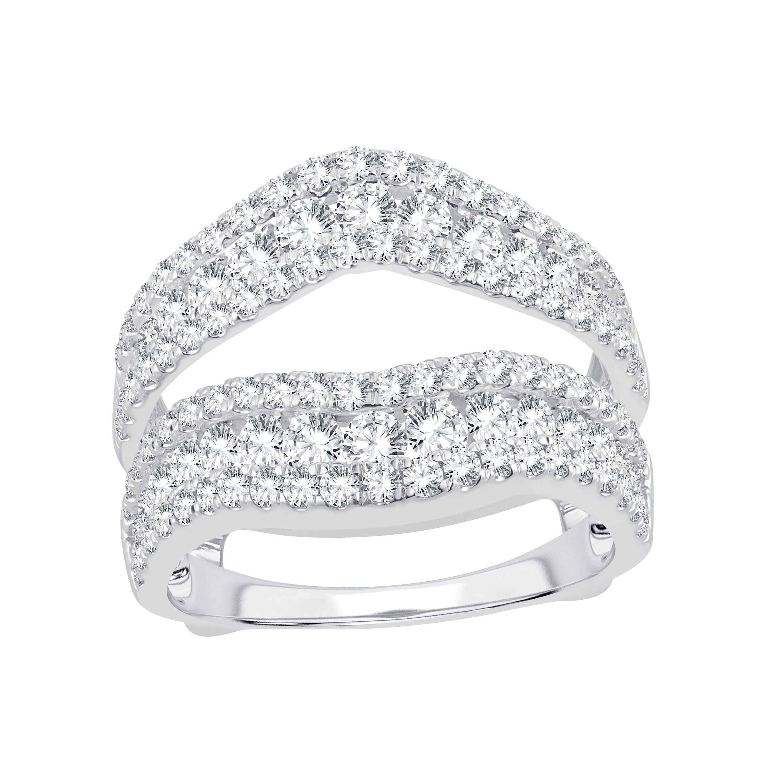 14K White Gold Gorgeous 2.00Ct Diamond Ring Guard