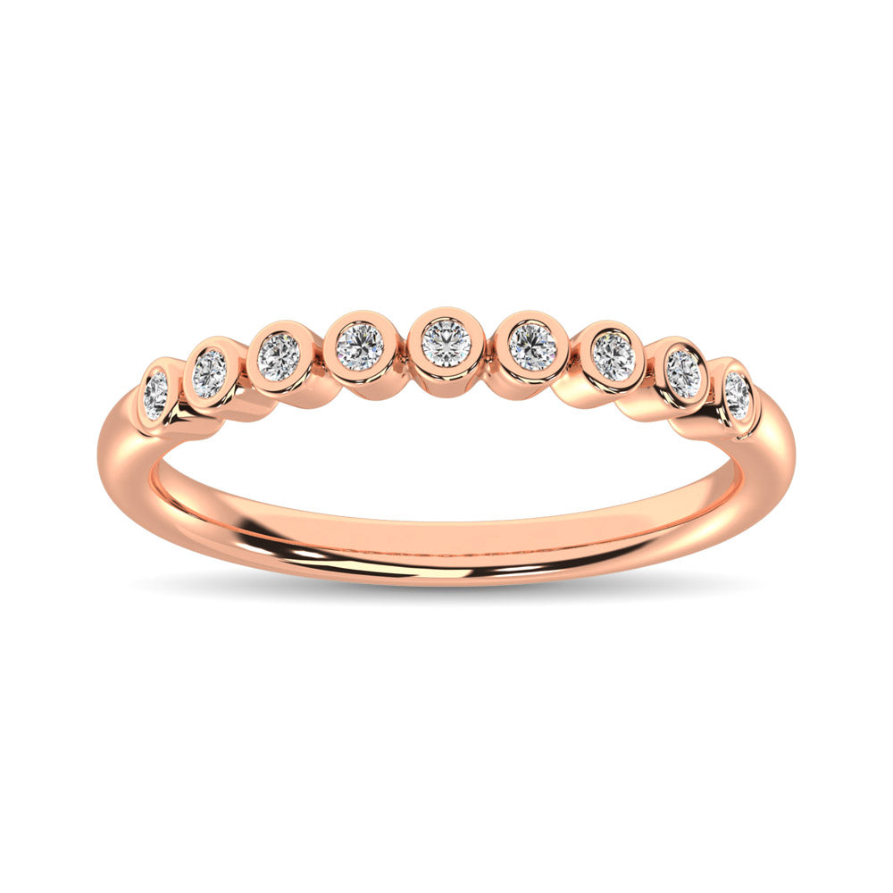 14K Rose Gold 1/10 Ct.Tw.Diamond Stackable Band