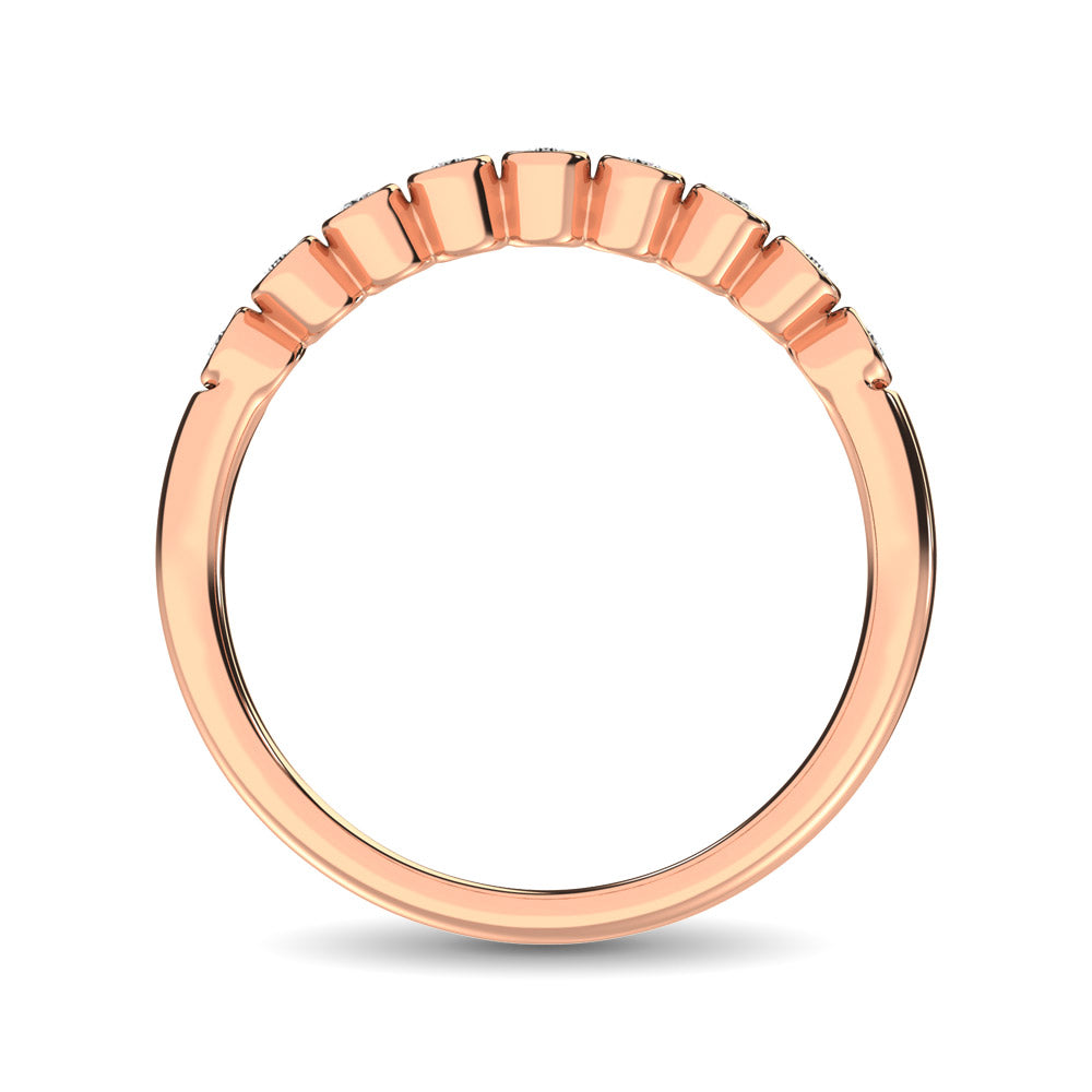 14K Rose Gold 1/10 Ct.Tw.Diamond Stackable Band