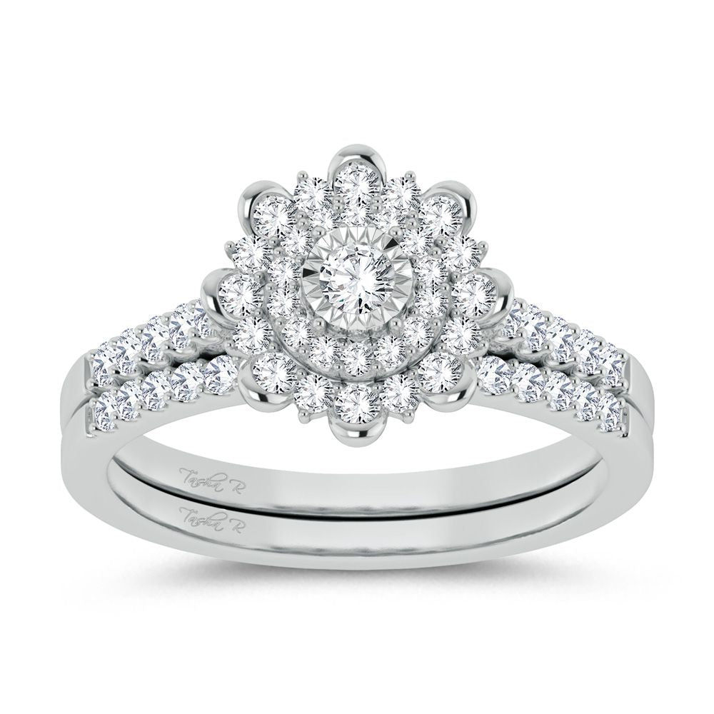 10K White Gold 0.63Ct Diamond Bridal Ring