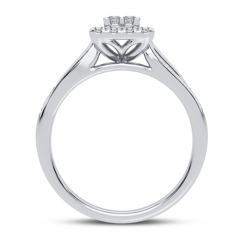 10K White Gold Elegant 0.50Ct Diamond Ring