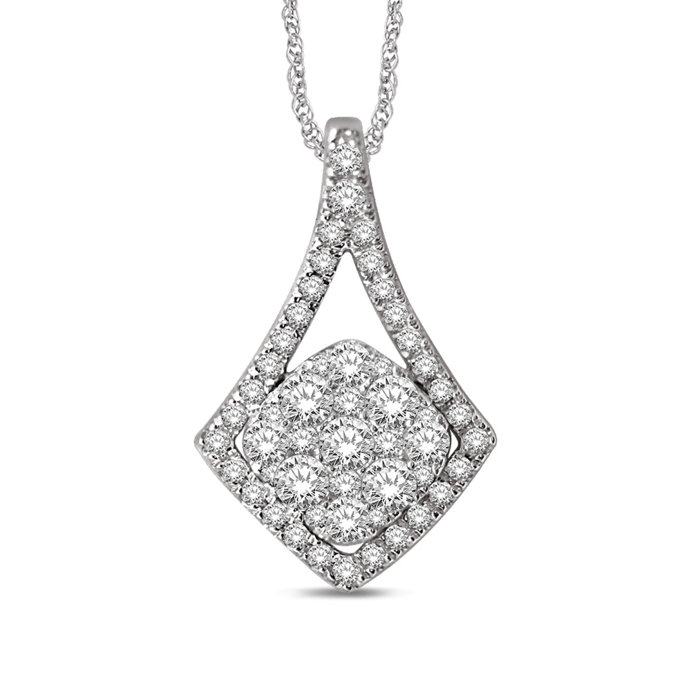 14K White Gold 3/4 Ctw Diamond Fashion Pendant