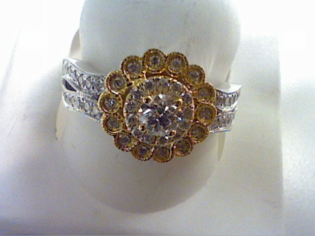 14K Reverse Tone 0.54Ct D-Ladies Ring