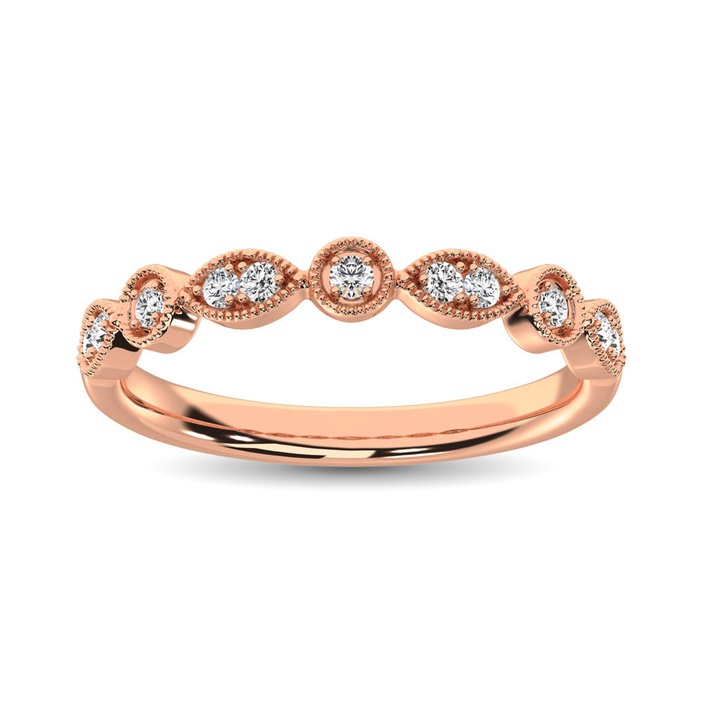 Diamond Stackable Band 1/10 Ct Tw In 10K Rose Gold