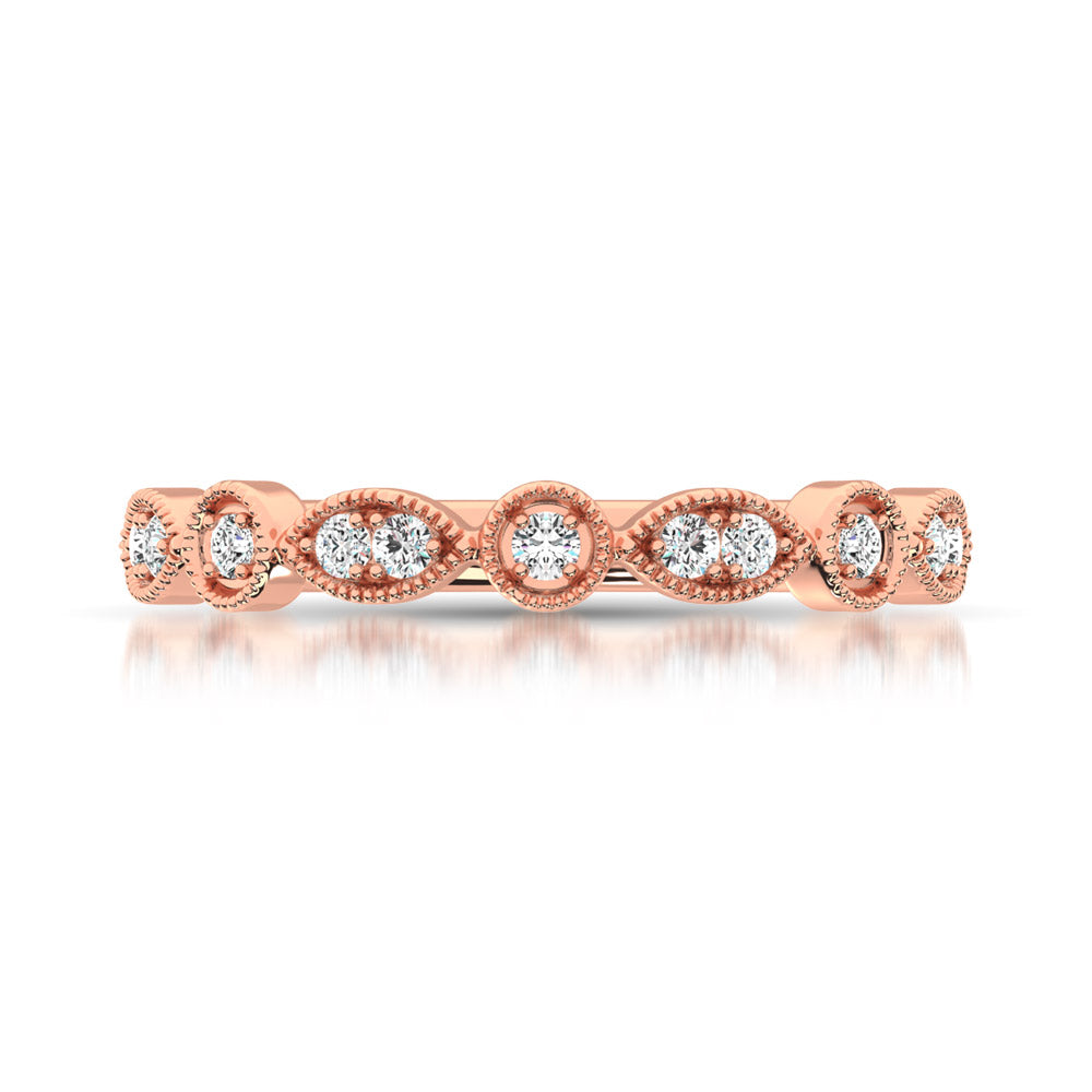 Diamond Stackable Band 1/10 Ct Tw In 10K Rose Gold