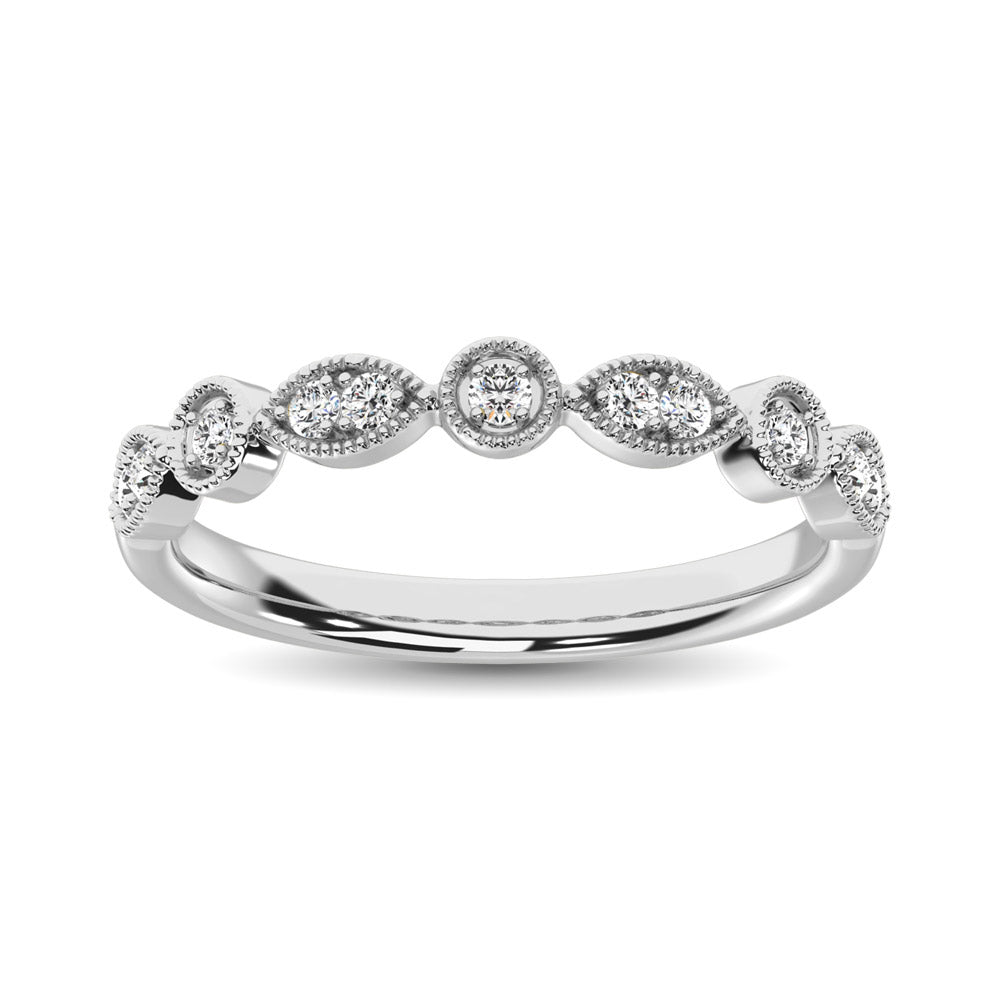 Diamond Stackable Band 1/10 Ct Tw In 10K White Gold