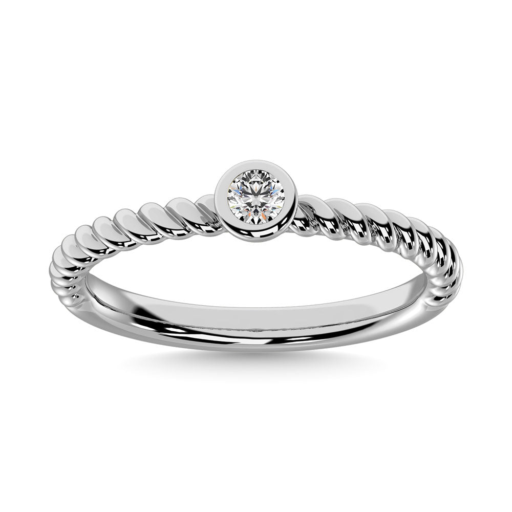 Diamond 1/10.Tw. Stackable Band In 10K White Gold