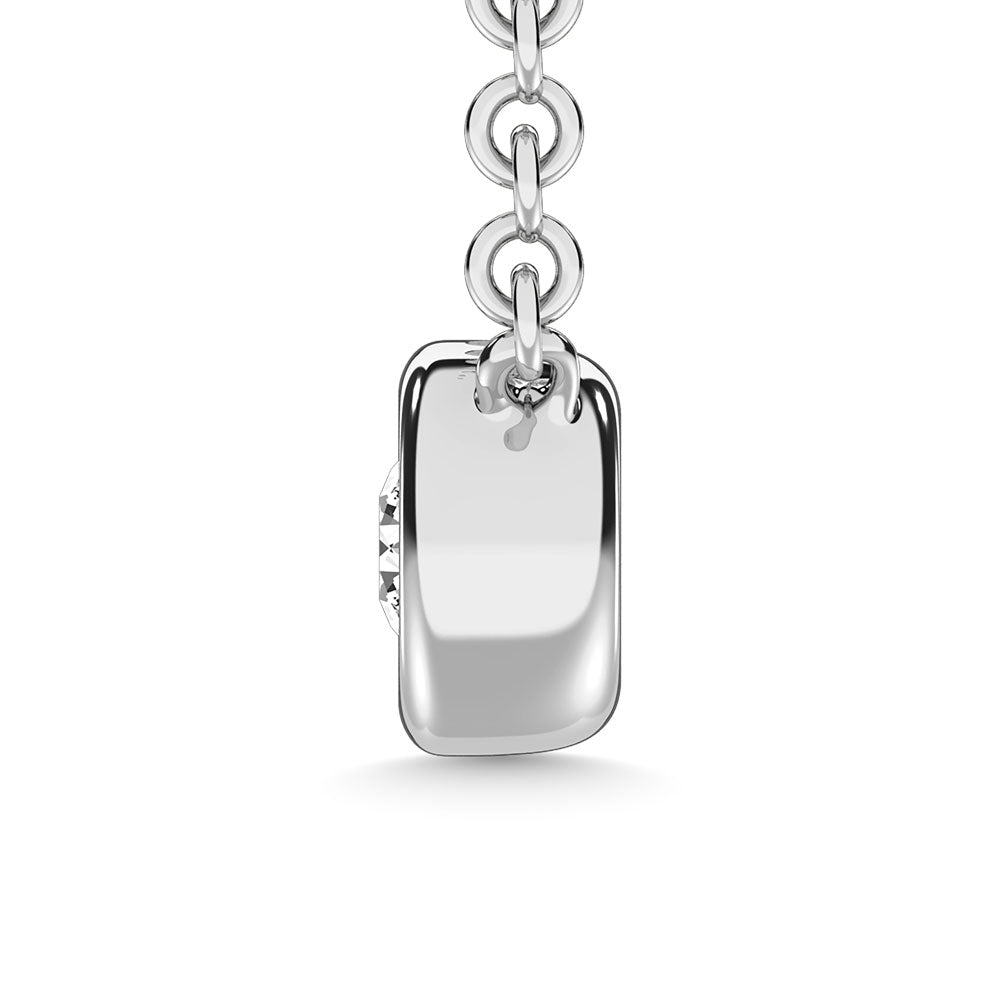 Diamond 1/20 Ct.Tw. Solitaire Necklace In 10K White Gold