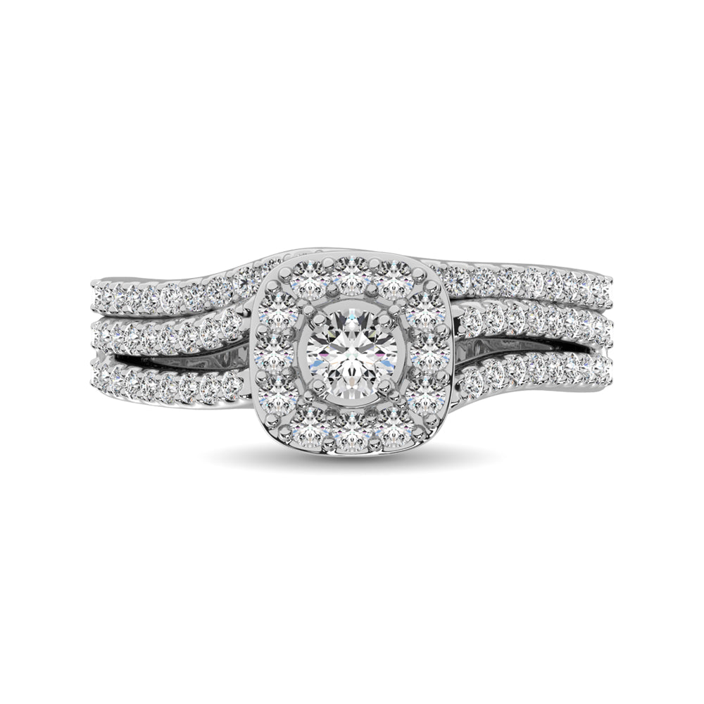 10K White Gold 3/4 Ctw Diamond Bridal Ring