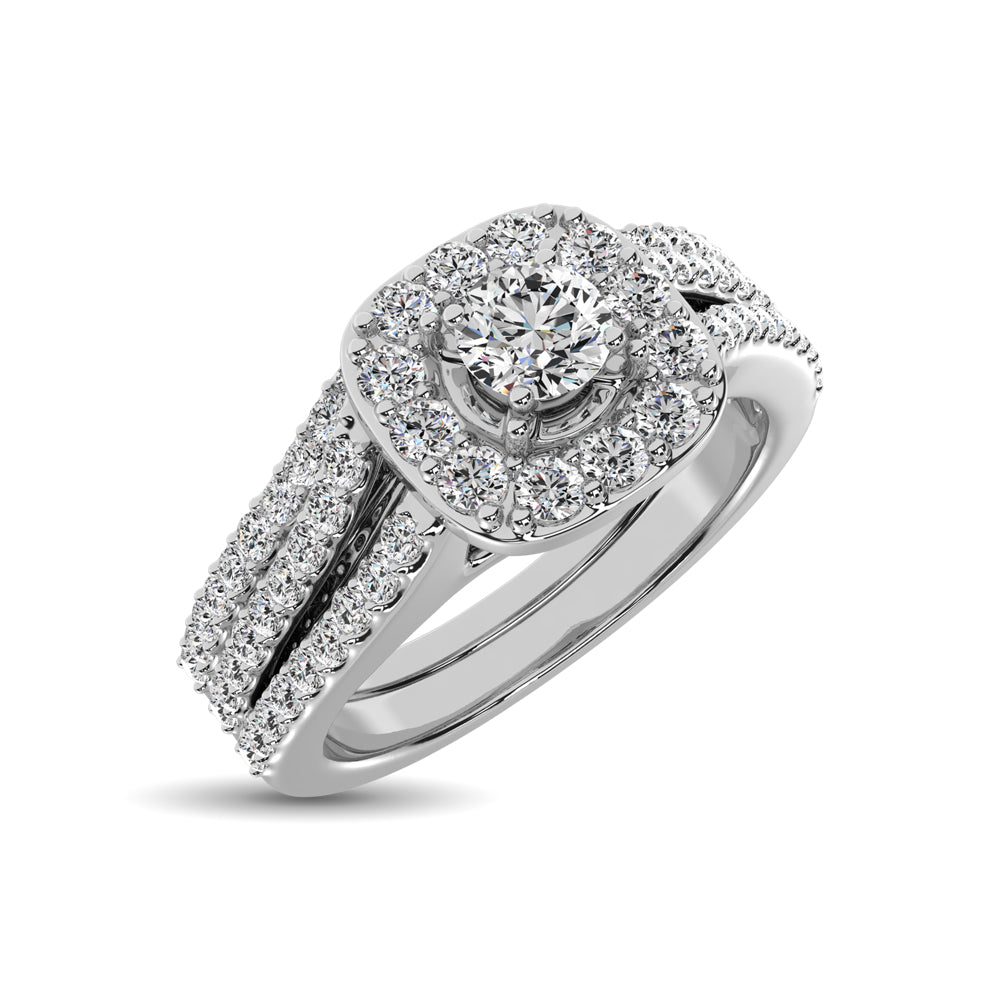 10K White Gold 3/4 Ctw Diamond Bridal Ring