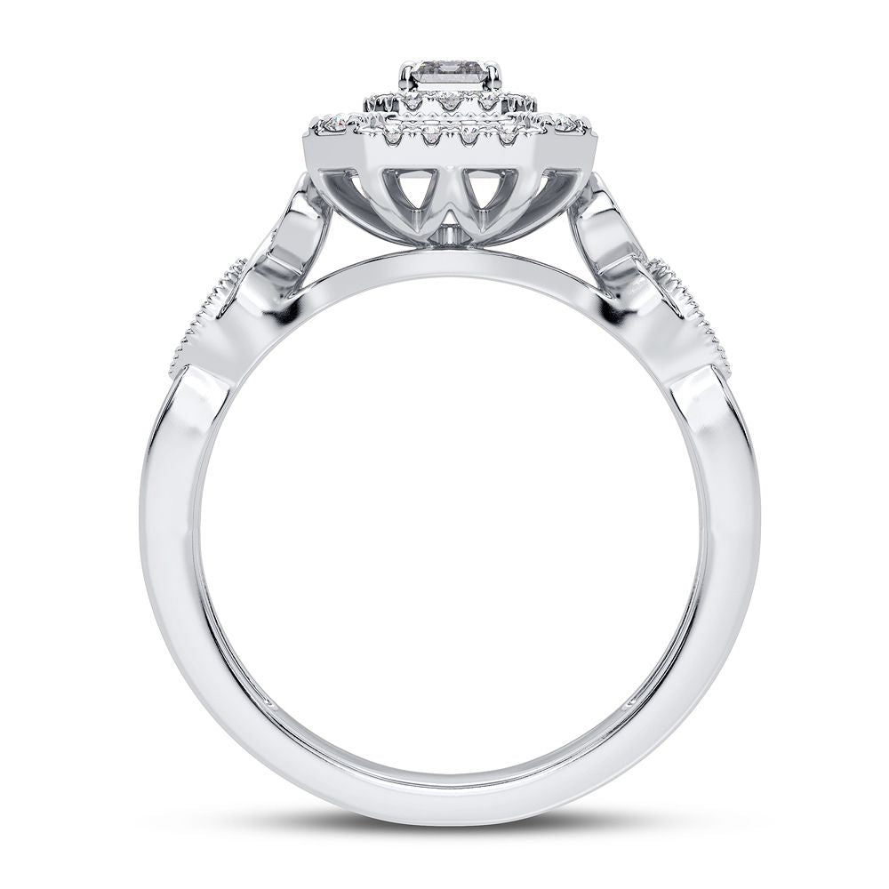 14K White Gold Magnifcnet 0.40Ct Diamond Ring