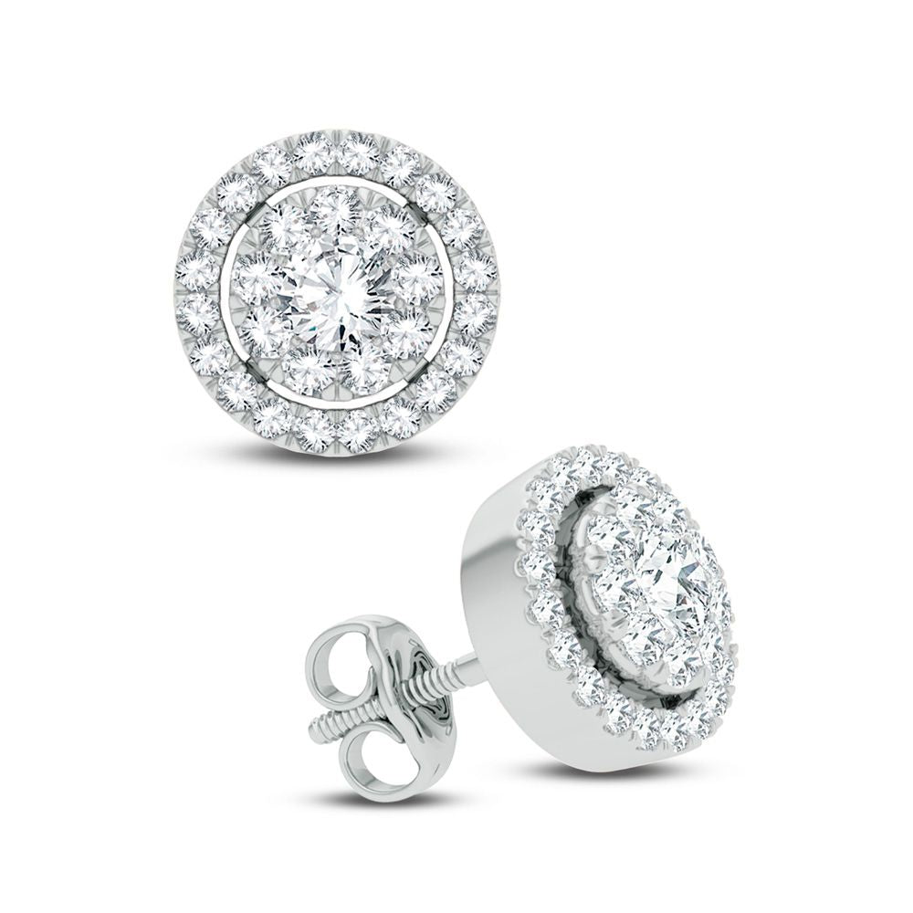 14K White Gold 1.00Ct Diamond Earring