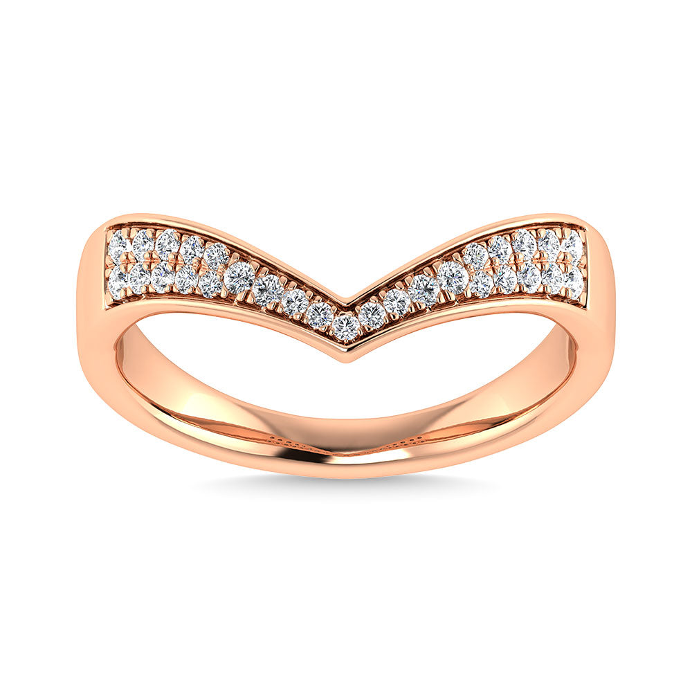 Diamond Wedding Band 1/6 Ct Tw In 14K Rose Gold