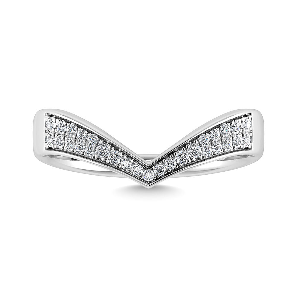 Diamond 1/6 Ct.Tw. Chevron Band In 14K White Gold
