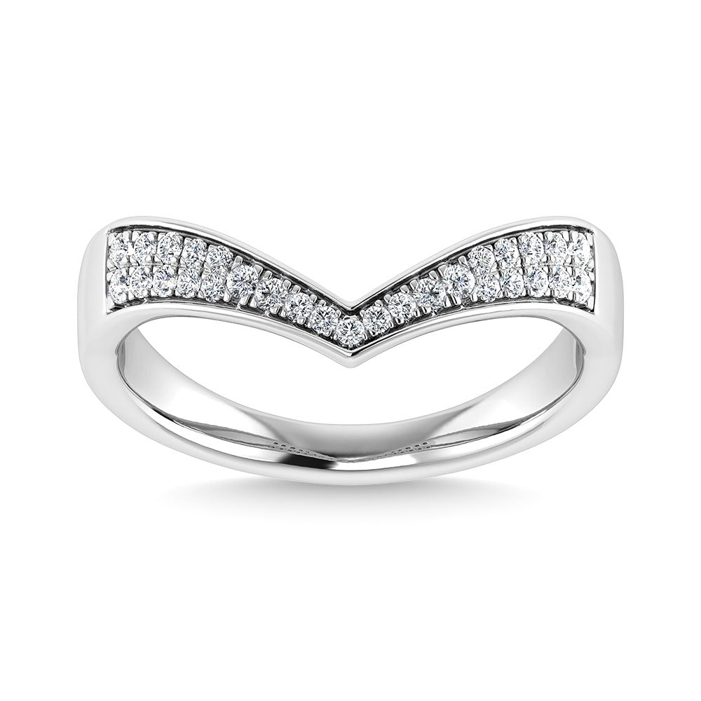 Diamond 1/6 Ct.Tw. Chevron Band In 14K White Gold