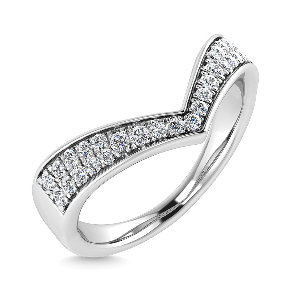 Diamond 1/6 Ct.Tw. Chevron Band In 14K White Gold