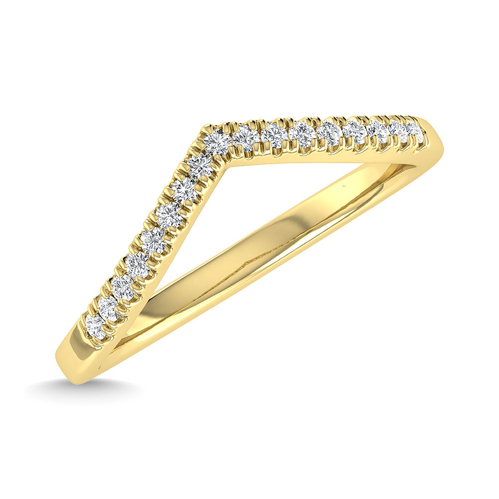 Diamond 1/6 Ct.Tw. Chevron Band In 14K Yellow Gold