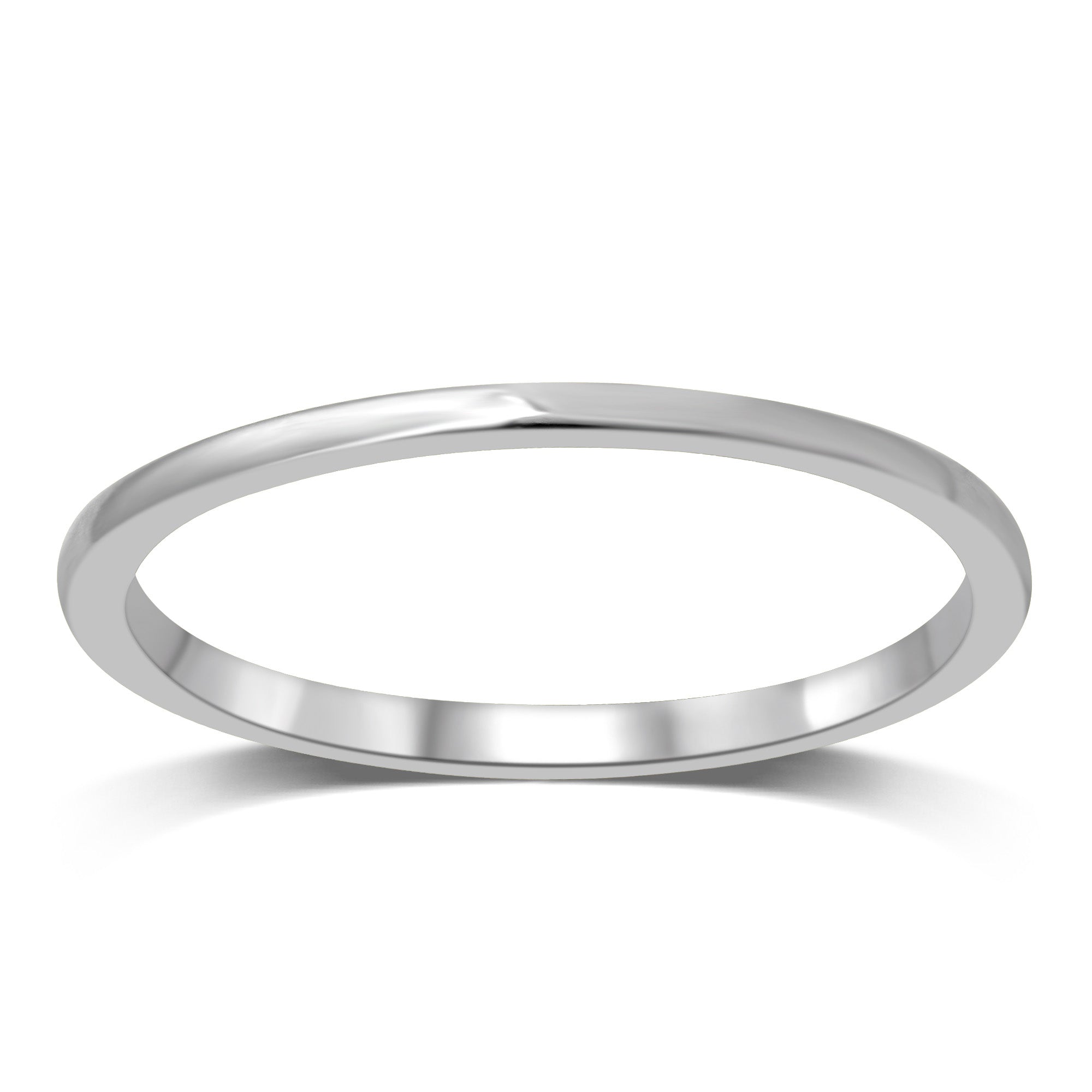 14K White Gold Plain Band