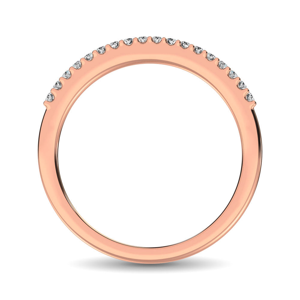 10K Rose Gold 1/10 Ctw Diamond Wedding Ring