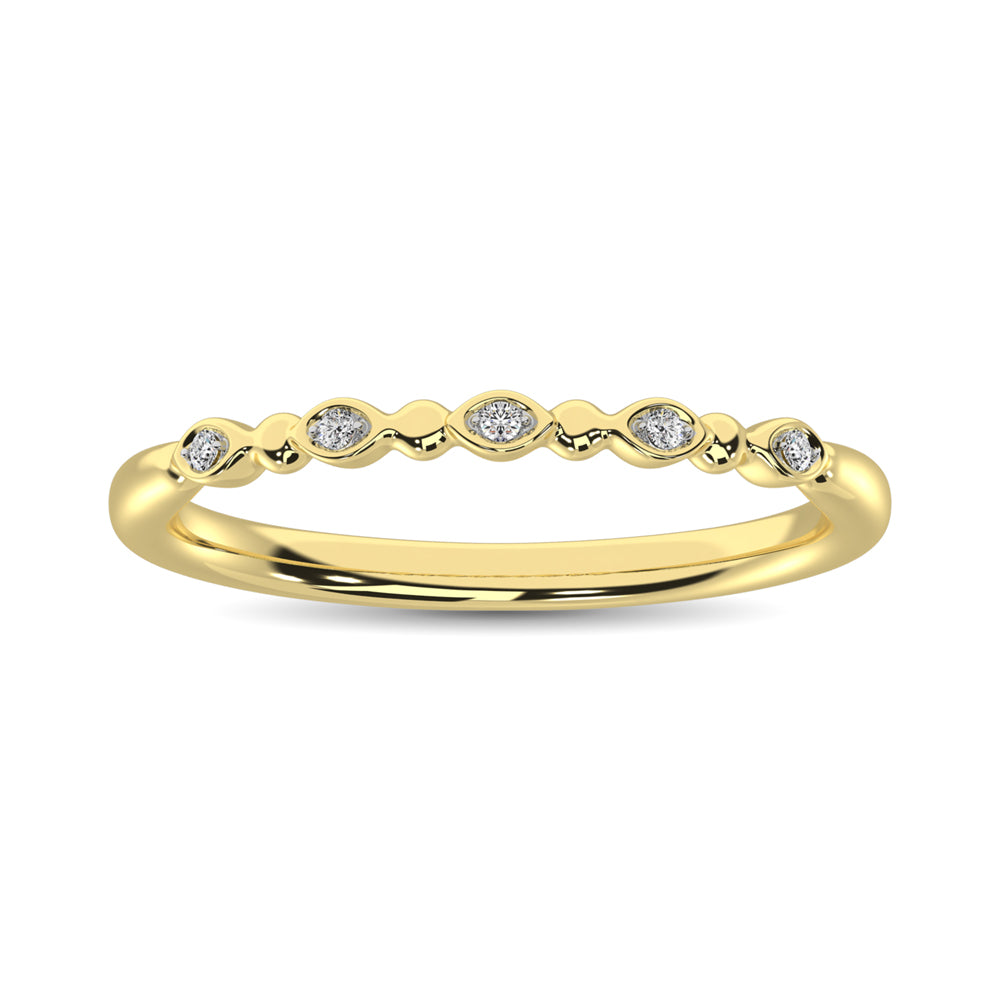 Diamond 1/50 Ct.Tw. Marquise And Bubble Shape Stackable Band In 10K Yellow Gold