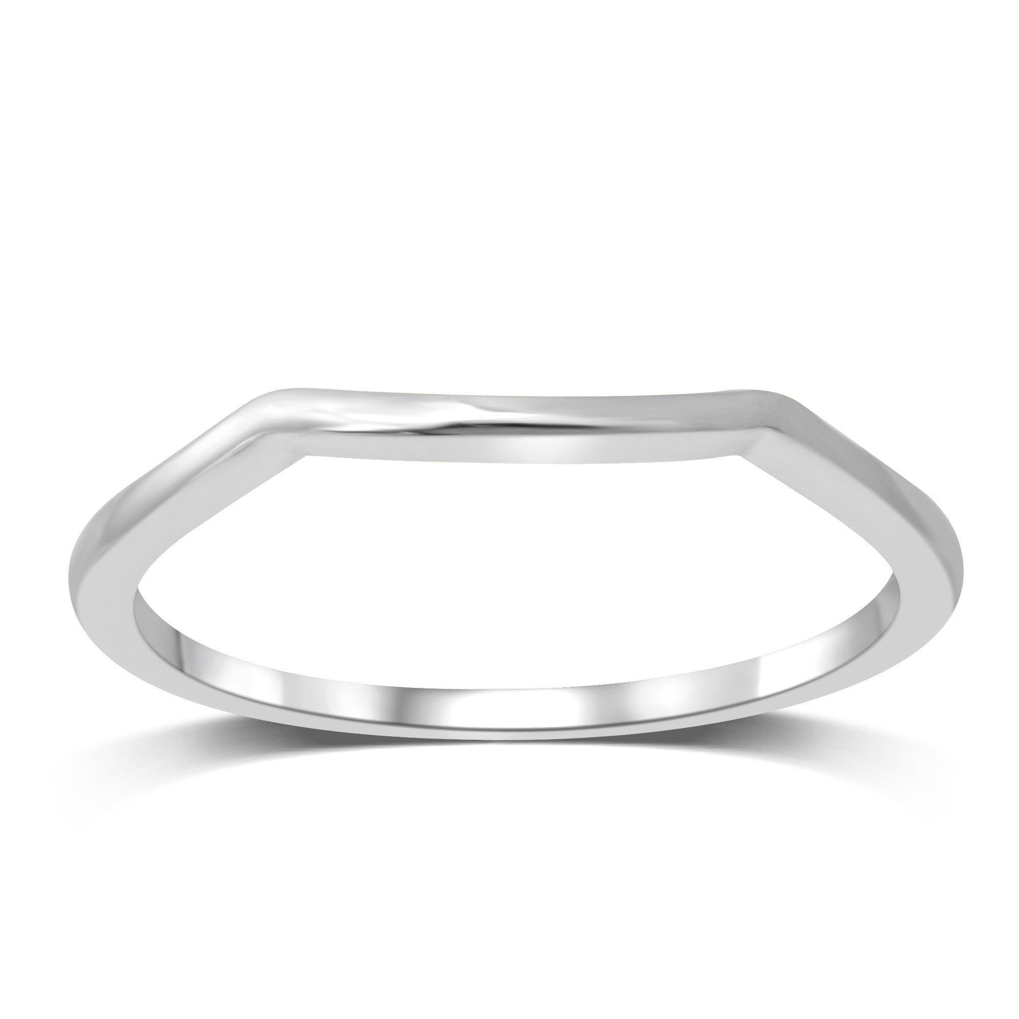 14K White Gold Plain Band