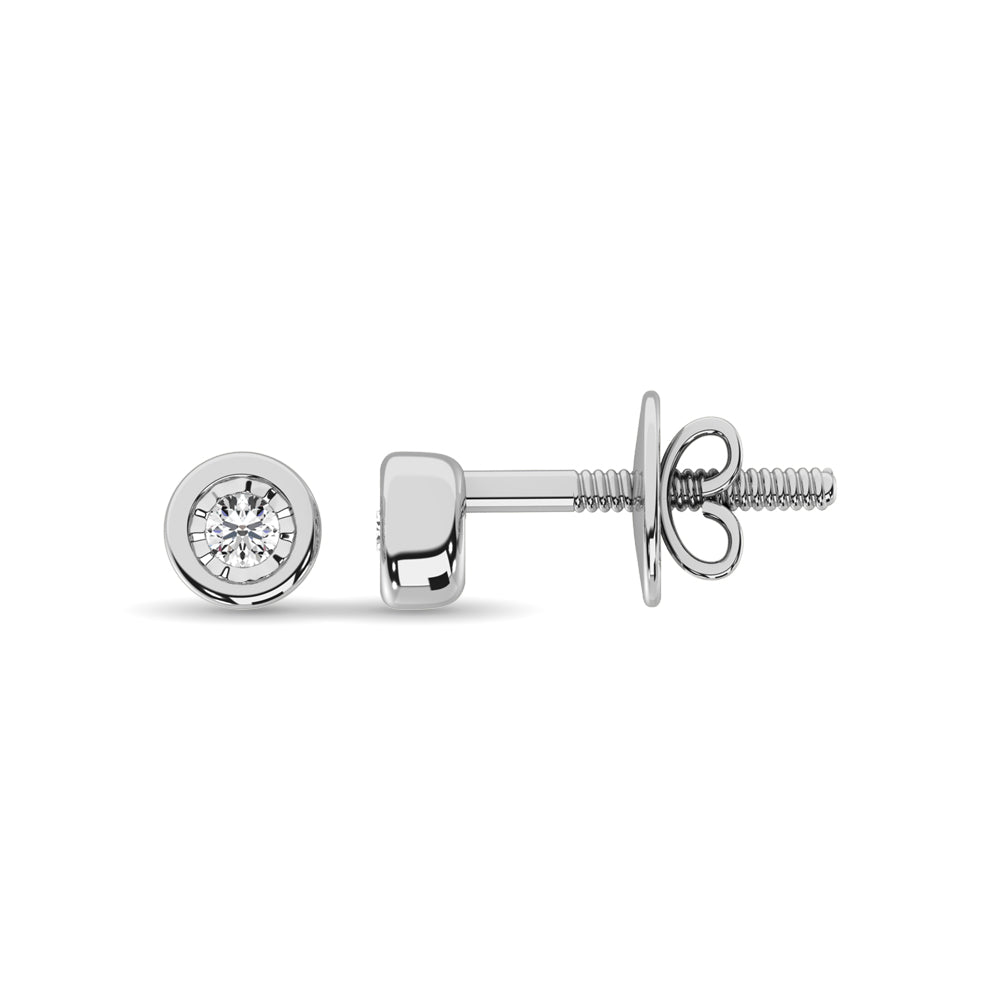Diamond 1/20 Ct.Tw. Solitaire Stud Earrings in 10K White Gold